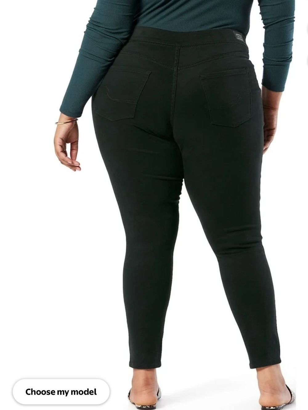 Plus size 26L totally shaping black pull on skinny jeans